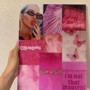 Pink aesthetic collage canvas